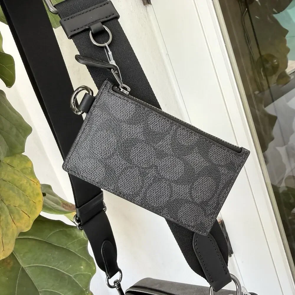 NWT Coach CV762 Axel Crossbody Bag In Signature Canvas Smooth Calf Leather $398